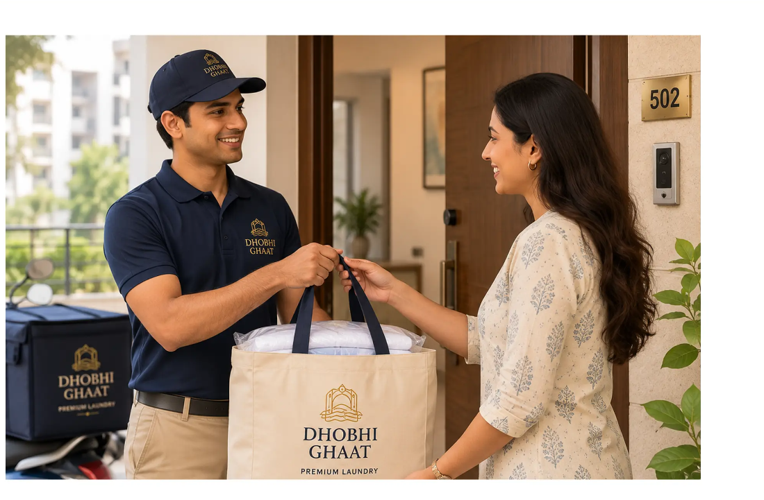 Doorstep delivery by a Dhobhi Ghaat partner