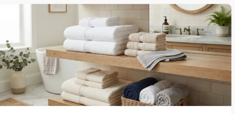Folded towels and comforters